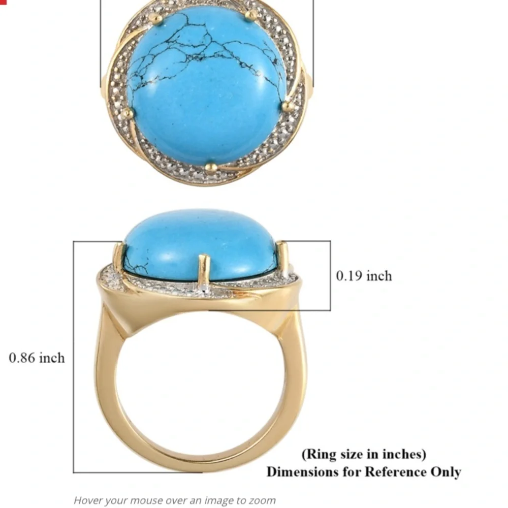 Blue Howlite Solitaire Ring